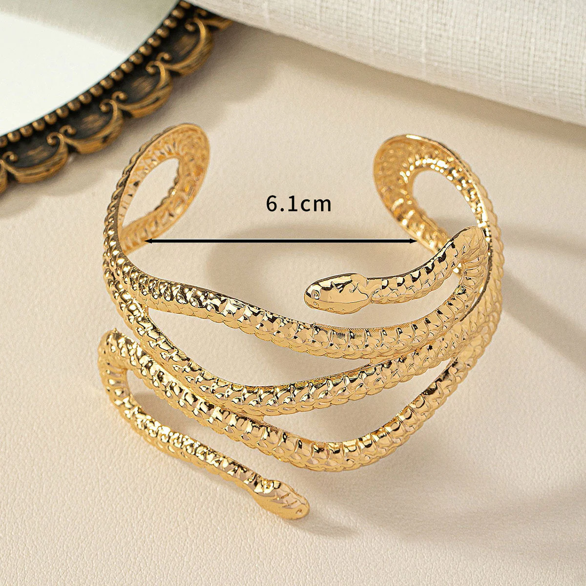 Punk Metal Snake Wrap Bracelet - Image 2