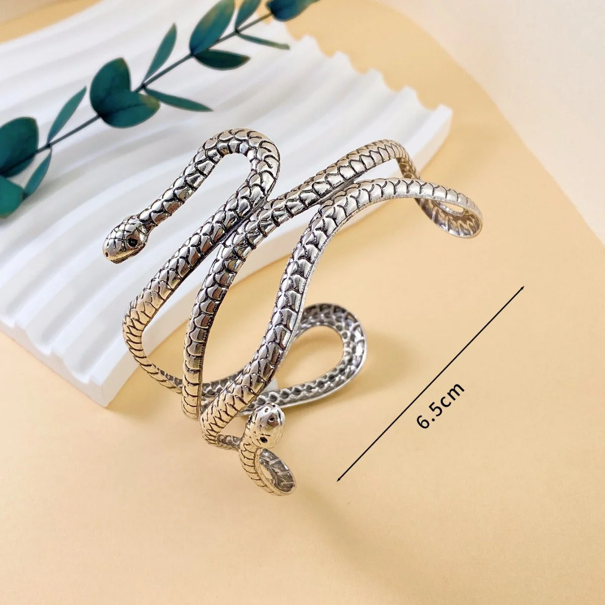 Punk Metal Snake Wrap Bracelet - Image 4