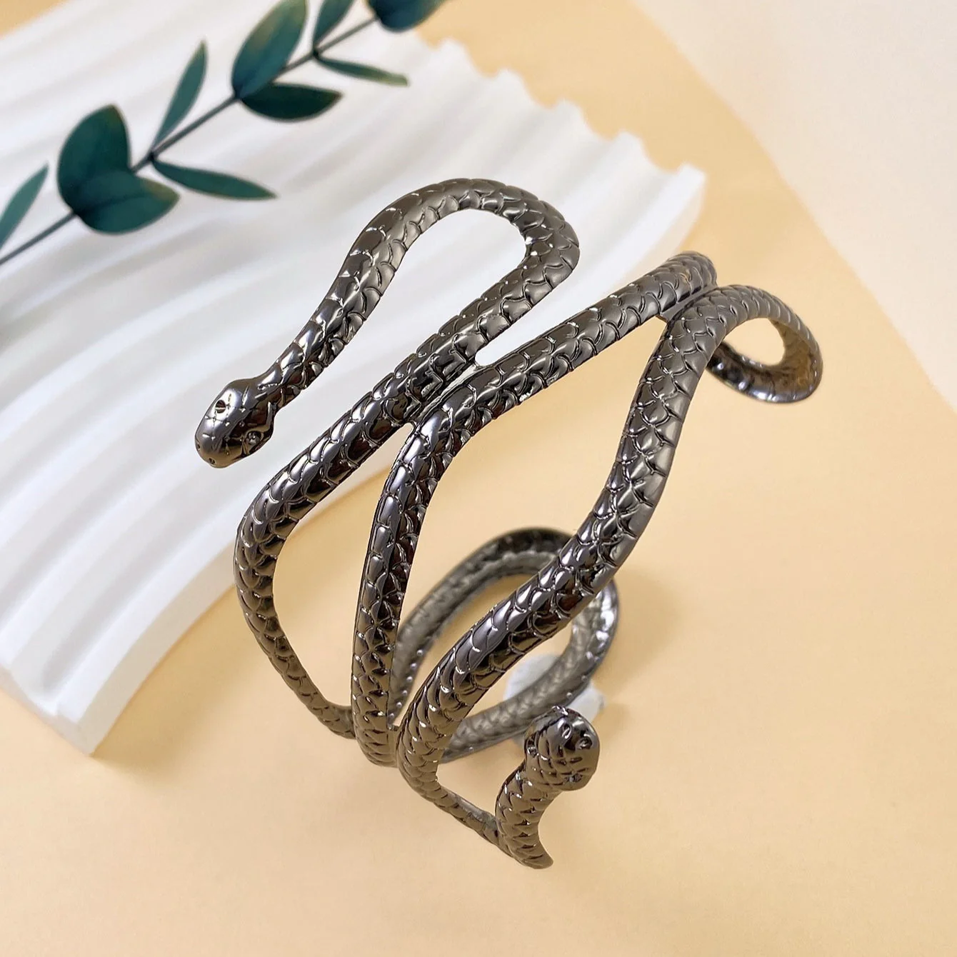 Punk Metal Snake Wrap Bracelet - Image 6