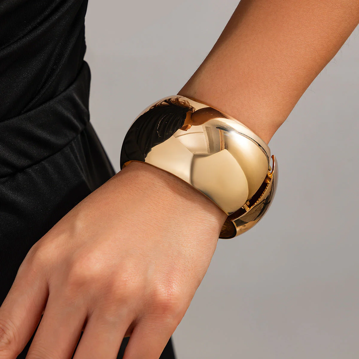 Punk Style Irregular Wide Set Bracelet - Image 3