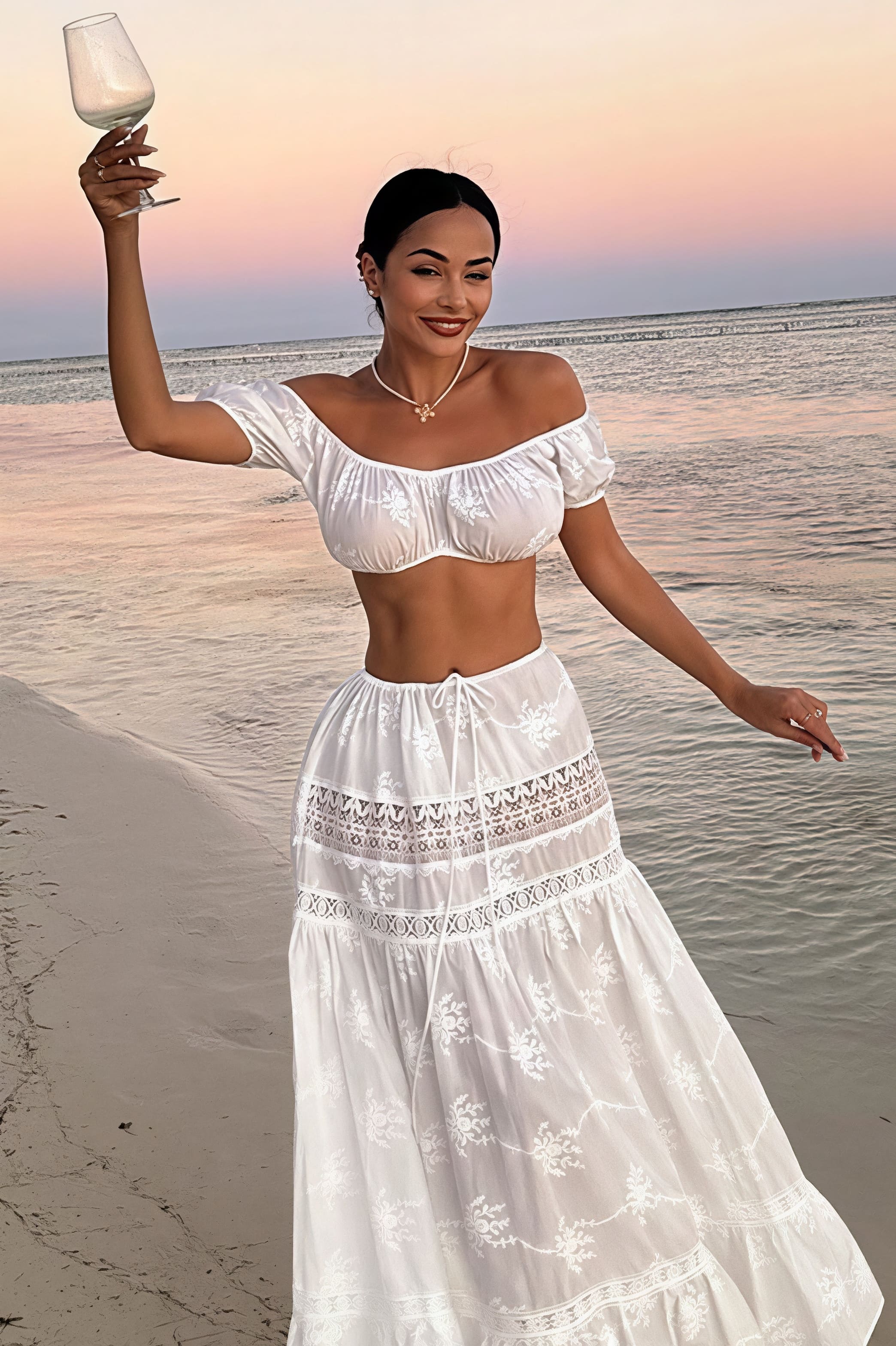 Pure Desire Crop Camisole High - Waist Skirt Set - Image 3