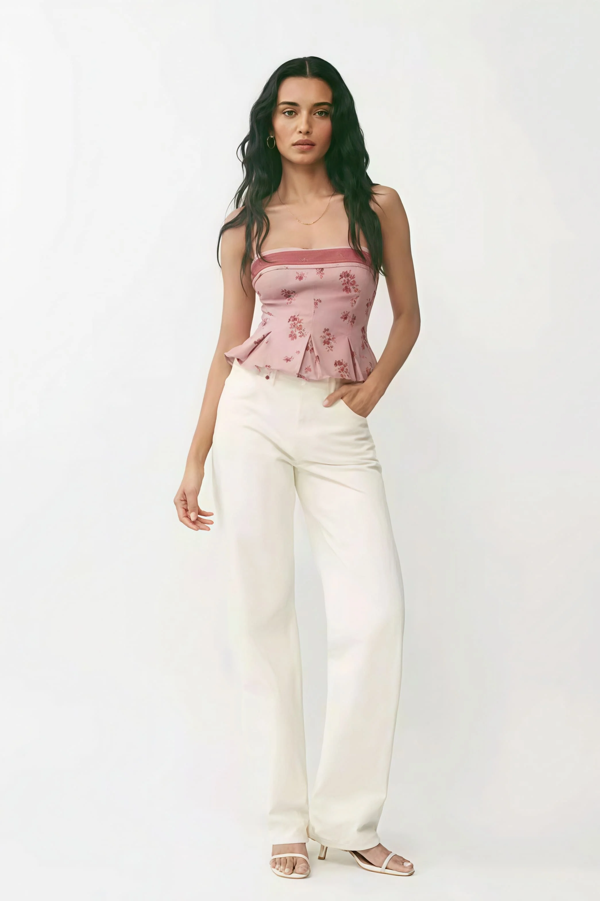Pure Desire Floral Print Ruffled Cami Top - Image 3