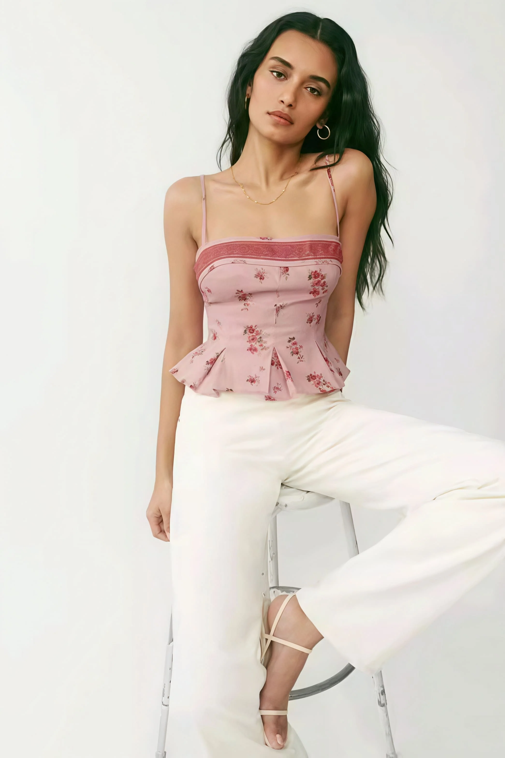 Pure Desire Floral Print Ruffled Cami Top - Image 4