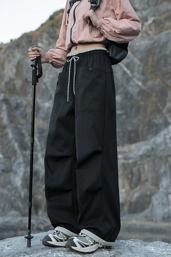 Quick Dry Cargo Wide Leg Cuffed Pants - Image 4