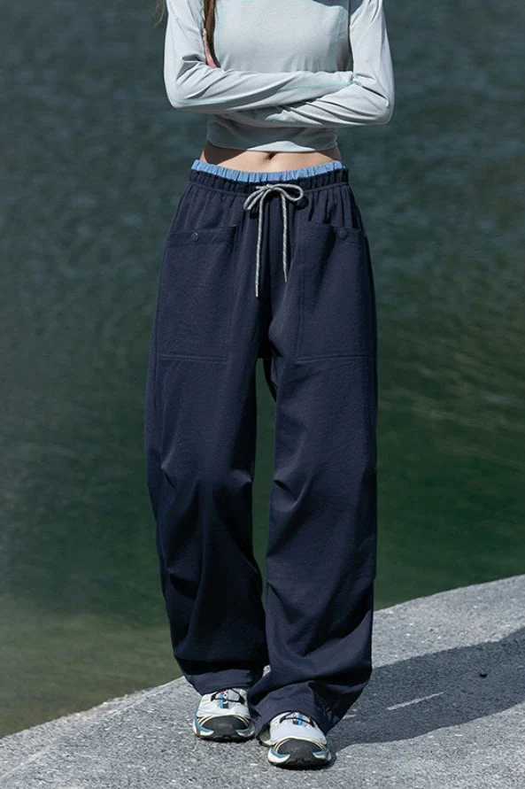Quick Dry Cargo Wide Leg Cuffed Pants - Image 8