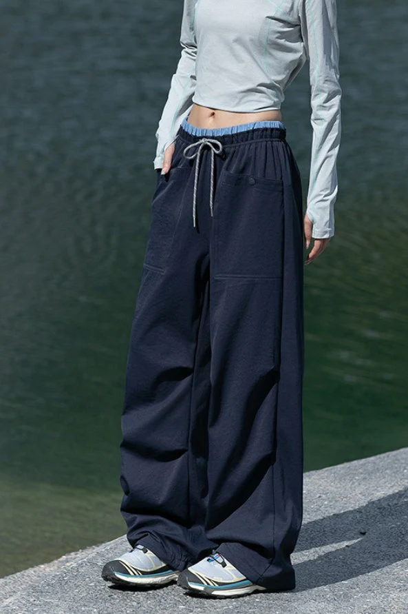 Quick Dry Cargo Wide Leg Cuffed Pants - Image 9