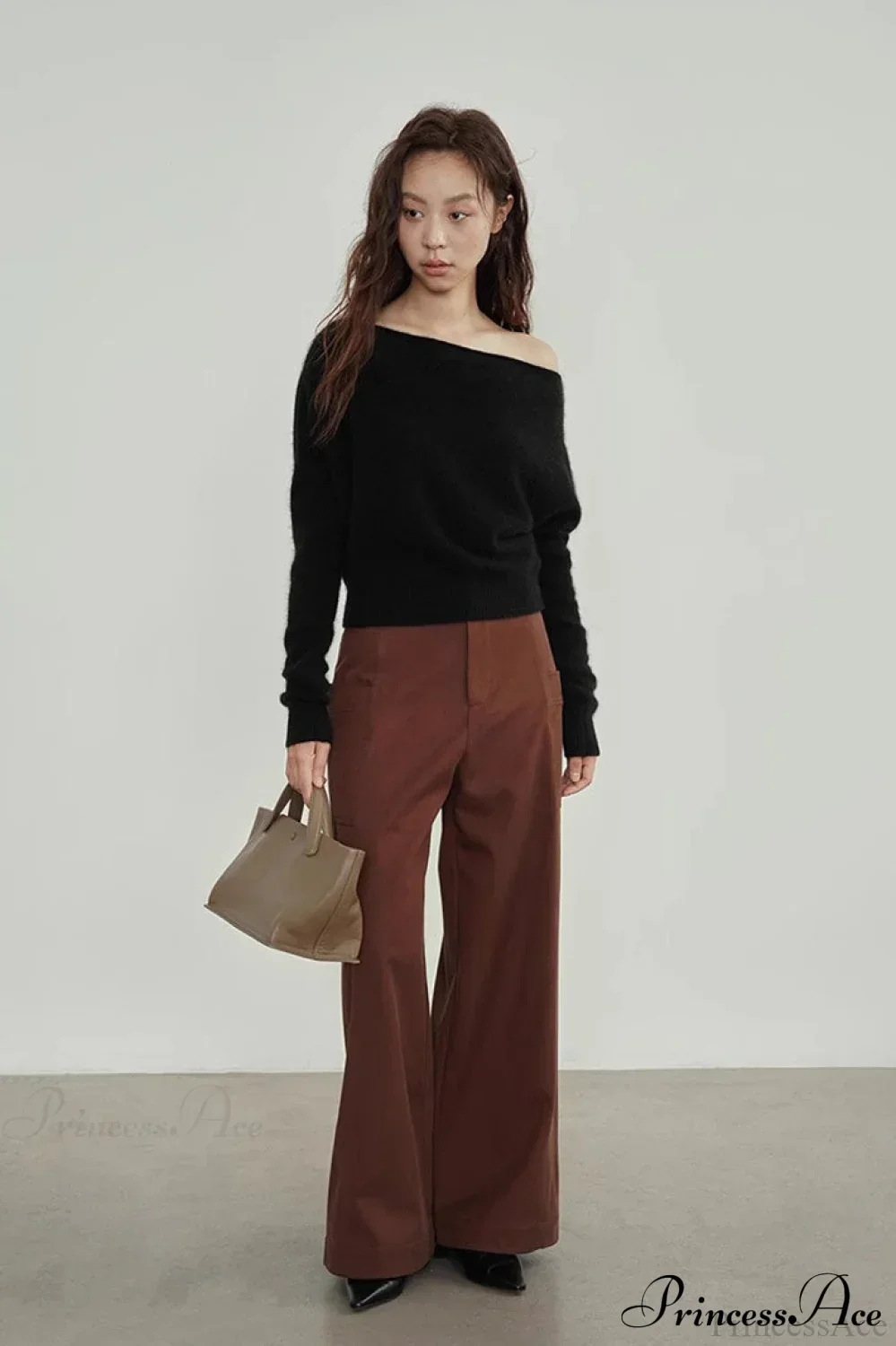 Raccoon Fur Off-Shoulder Cropped Slouchy Knit Top - Image 4