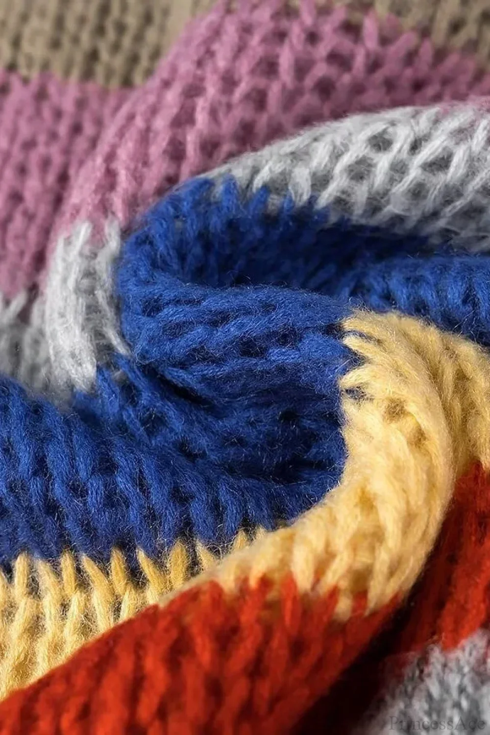 Rainbow Stripe Versatile Crewneck Long Sleeve Chic Knit Sweater - Image 5