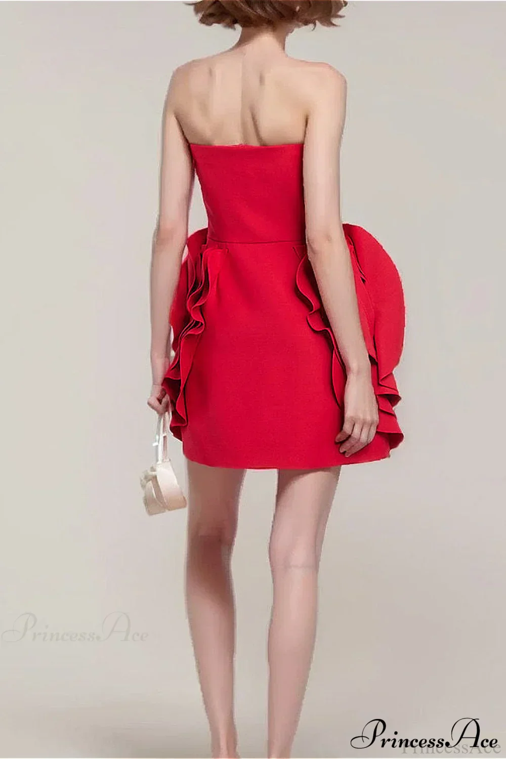 Red Bandage Large Floral Bustier Tight Party Dress - Image 3