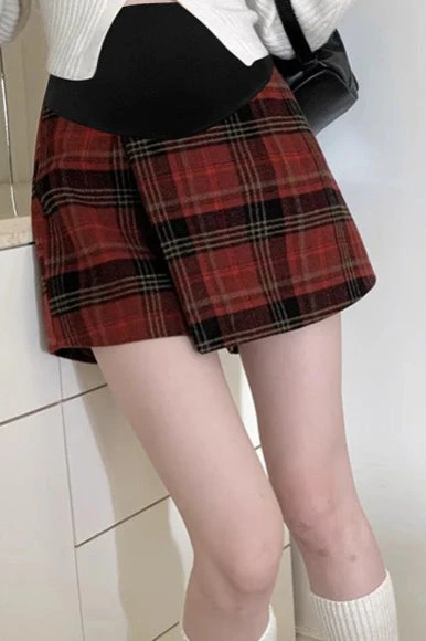 Red Plaid A-Line Skirt - Image 2