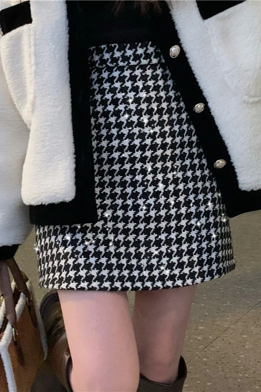 Red Plaid High Waist Skirt - Image 6