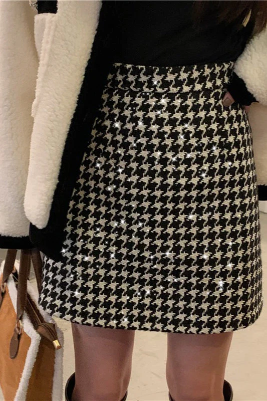 Red Plaid High Waist Skirt - Image 9
