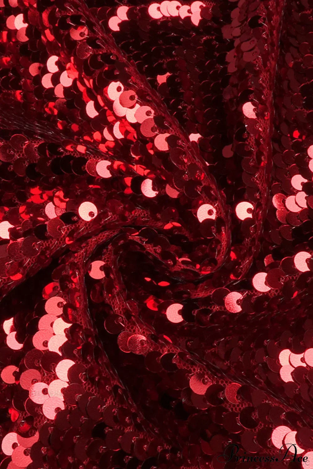 Red Sequin Spaghetti Strap Party Dress - Image 4