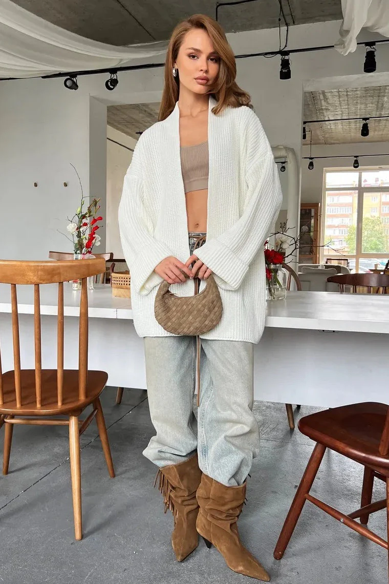 Relaxed Cozy Tie Waist Knit Cardigan - Image 10