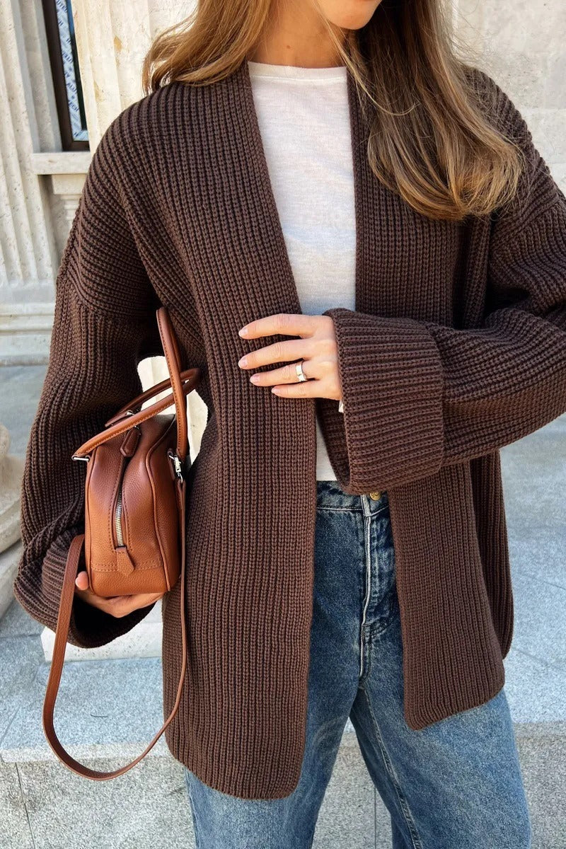 Relaxed Cozy Tie Waist Knit Cardigan - Image 15