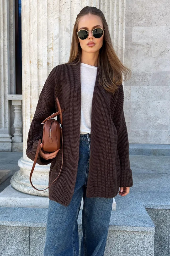 Relaxed Cozy Tie Waist Knit Cardigan - Image 16