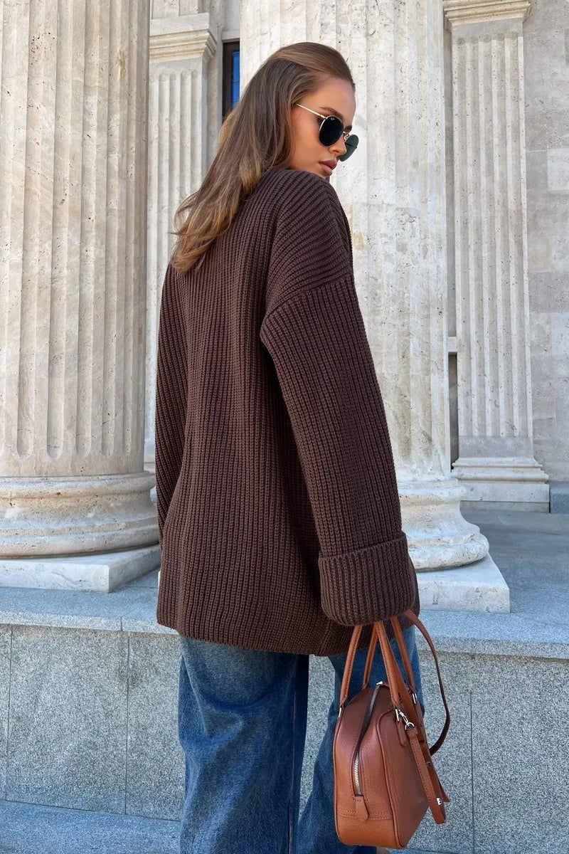 Relaxed Cozy Tie Waist Knit Cardigan - Image 17