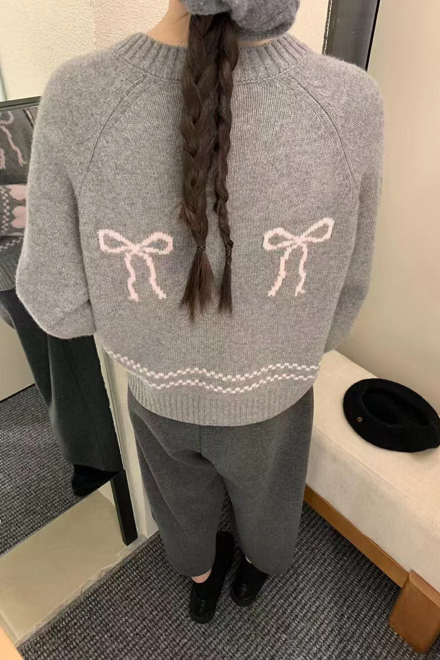 Relaxed Fit Bow Front Cardigan - Image 11