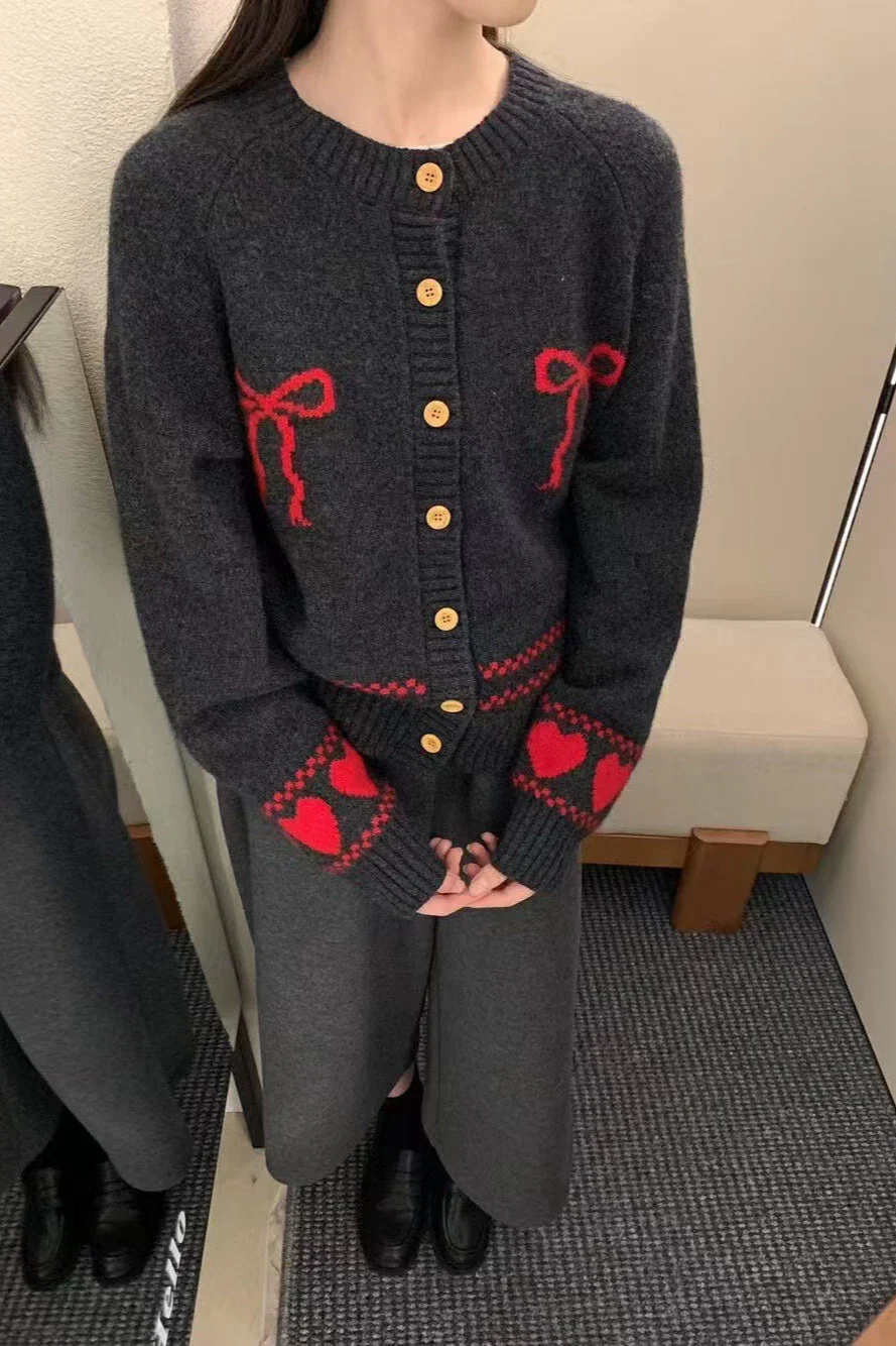 Relaxed Fit Bow Front Cardigan - Image 12