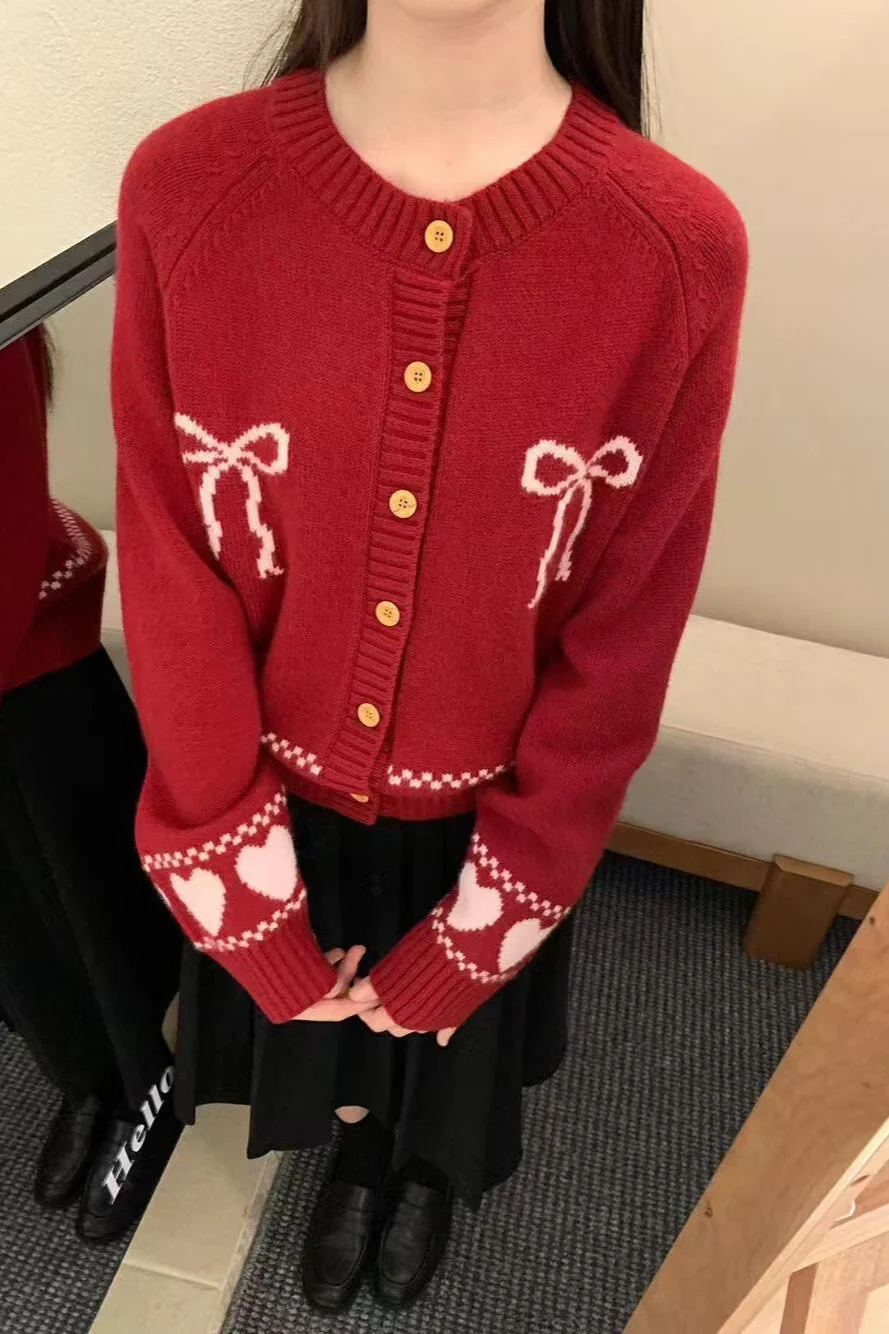 Relaxed Fit Bow Front Cardigan - Image 2