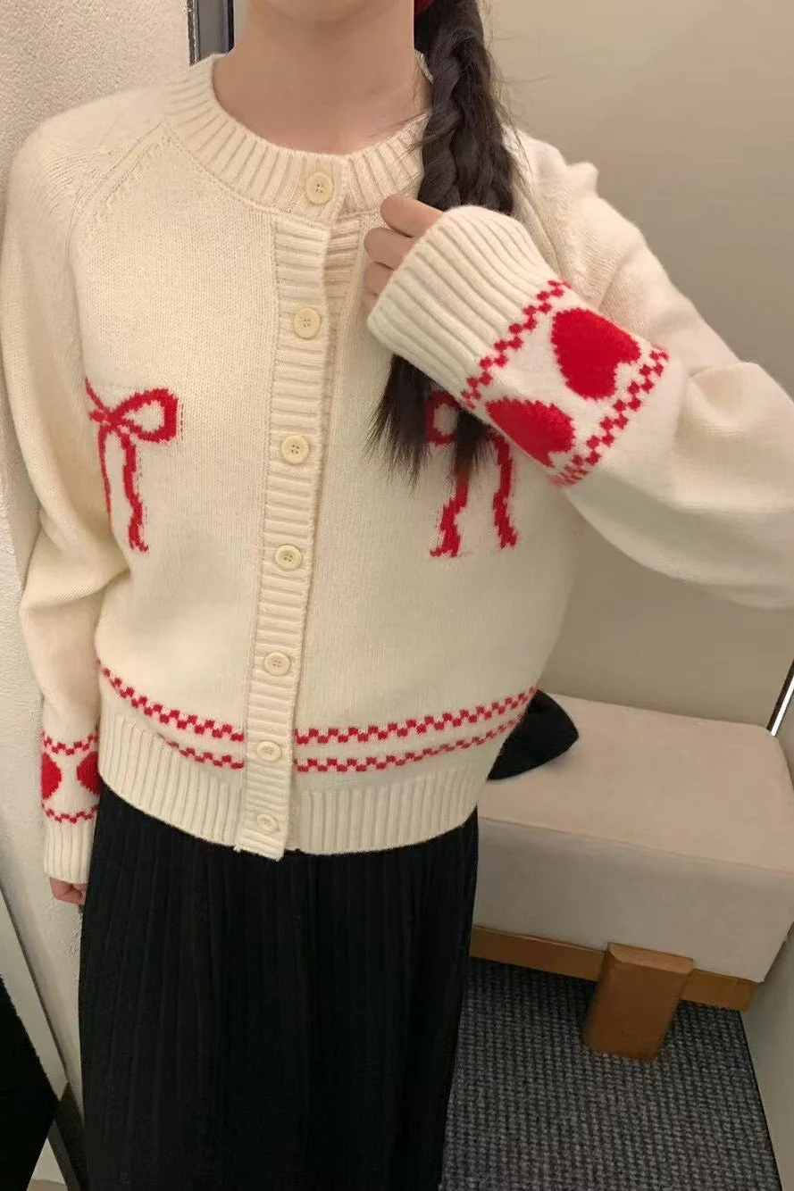 Relaxed Fit Bow Front Cardigan - Image 6