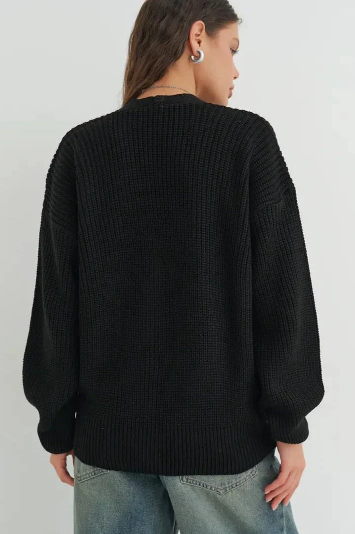Relaxed Fit Solid Color Cardigan - Image 12