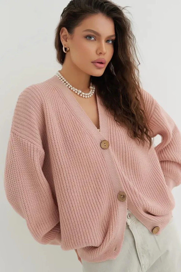 Relaxed Fit Solid Color Cardigan - Image 13