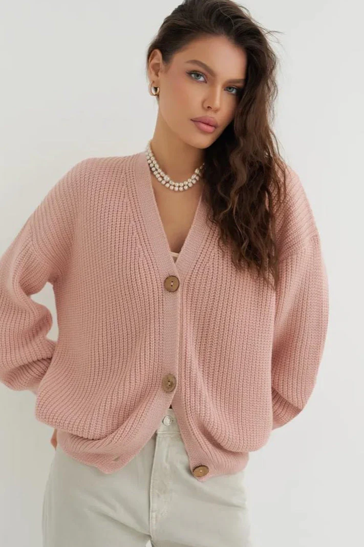 Relaxed Fit Solid Color Cardigan - Image 14