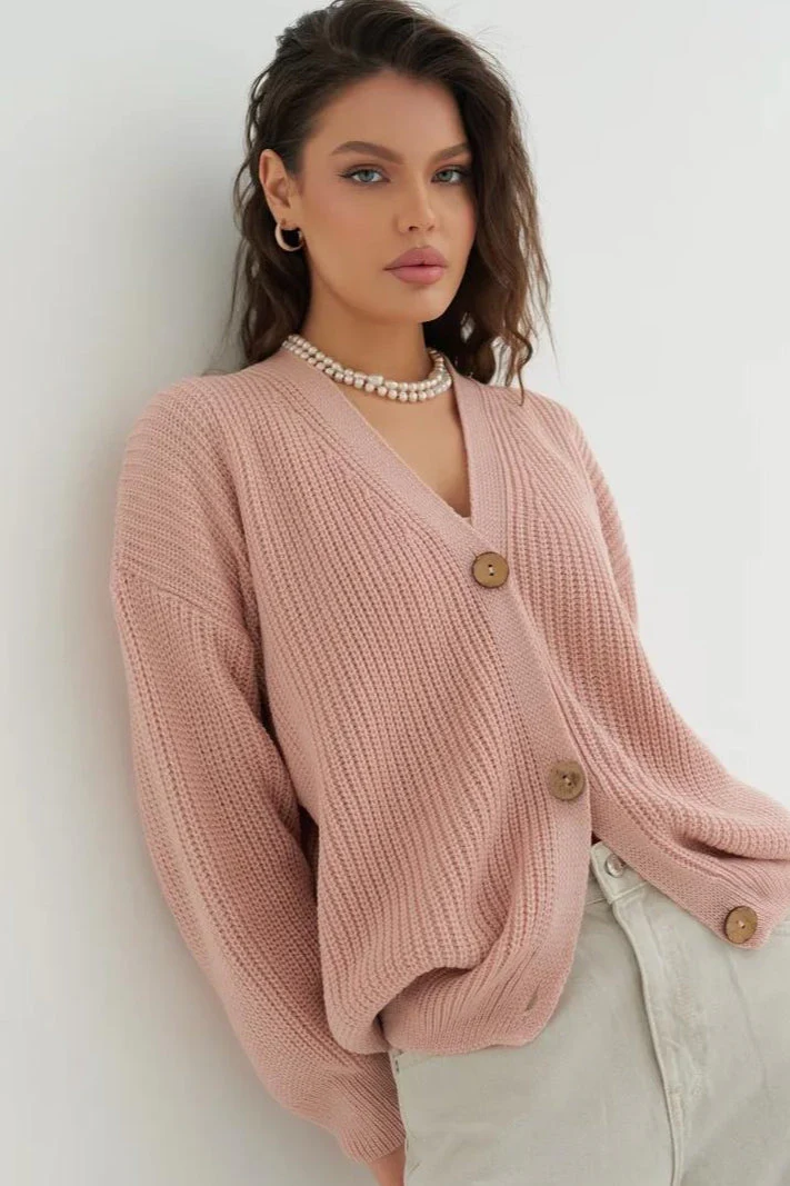 Relaxed Fit Solid Color Cardigan - Image 15
