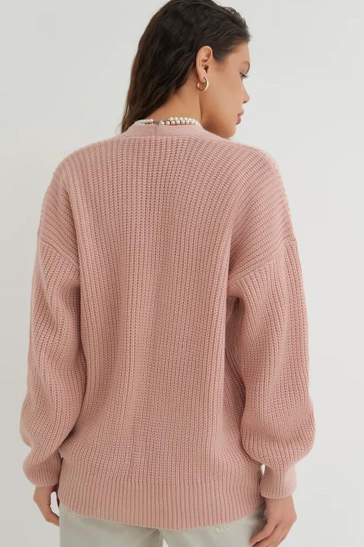 Relaxed Fit Solid Color Cardigan - Image 16