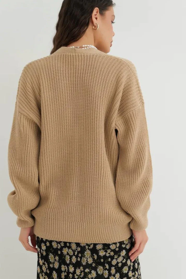 Relaxed Fit Solid Color Cardigan - Image 6