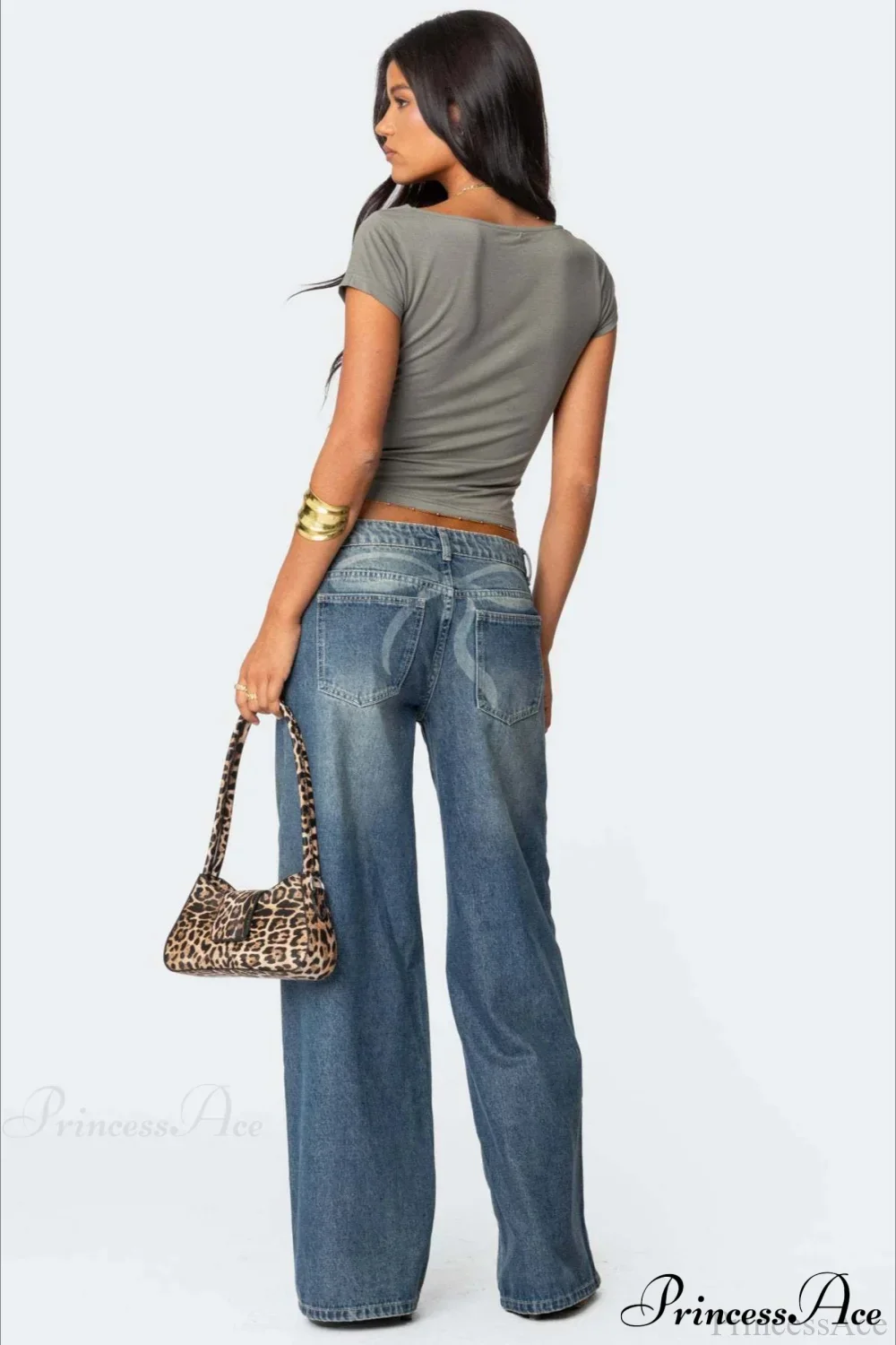 Relaxed Wide-Leg Printed Full-Length Jeans - Image 2