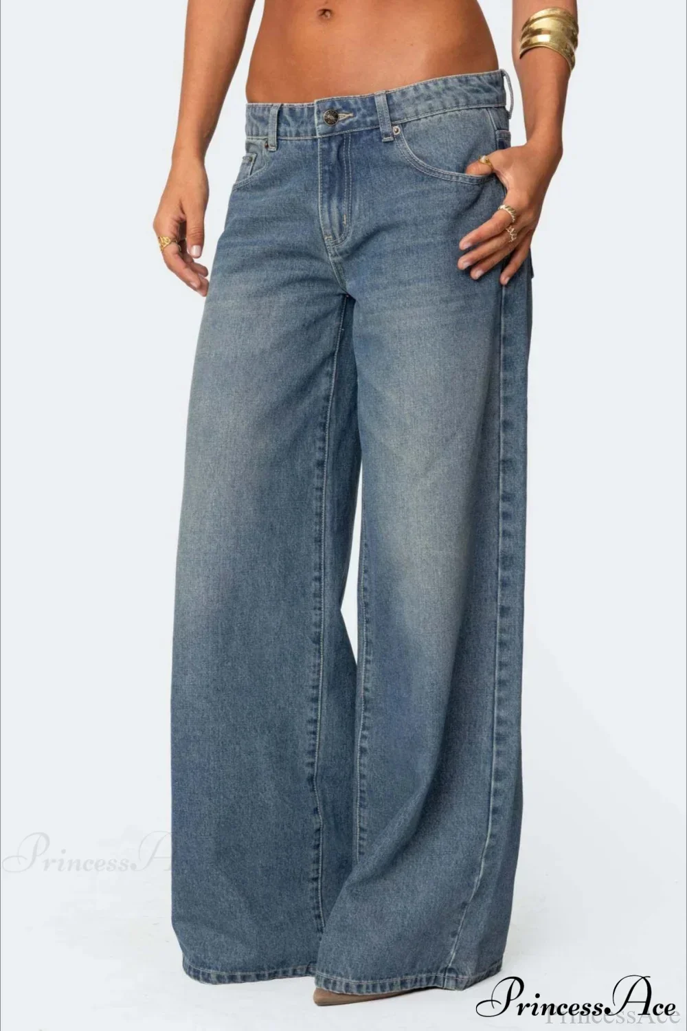 Relaxed Wide-Leg Printed Full-Length Jeans - Image 3