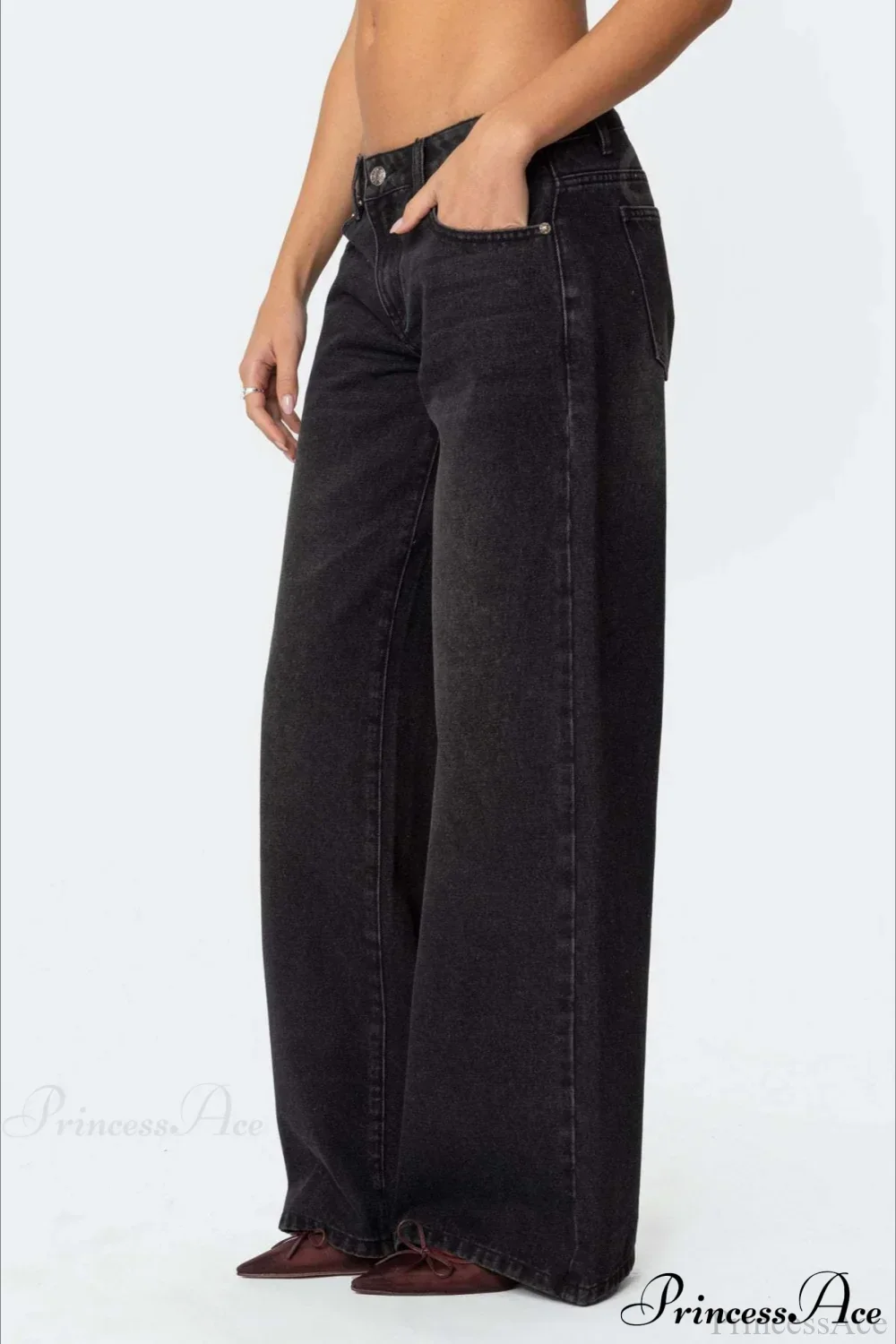Relaxed Wide-Leg Printed Full-Length Jeans - Image 5