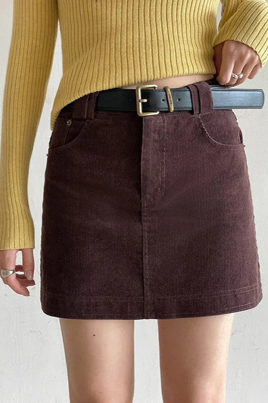 Retro Corduroy A-Line Skirt - Image 9