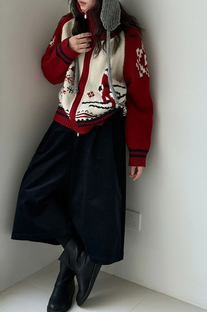 Retro Double Zip Cardigan - Image 2