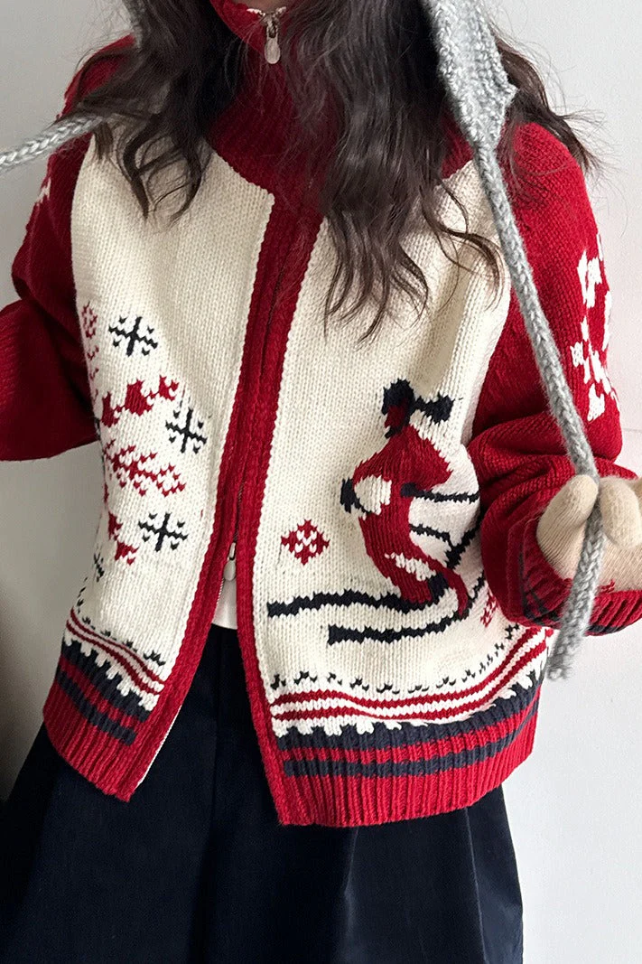 Retro Double Zip Cardigan - Image 4