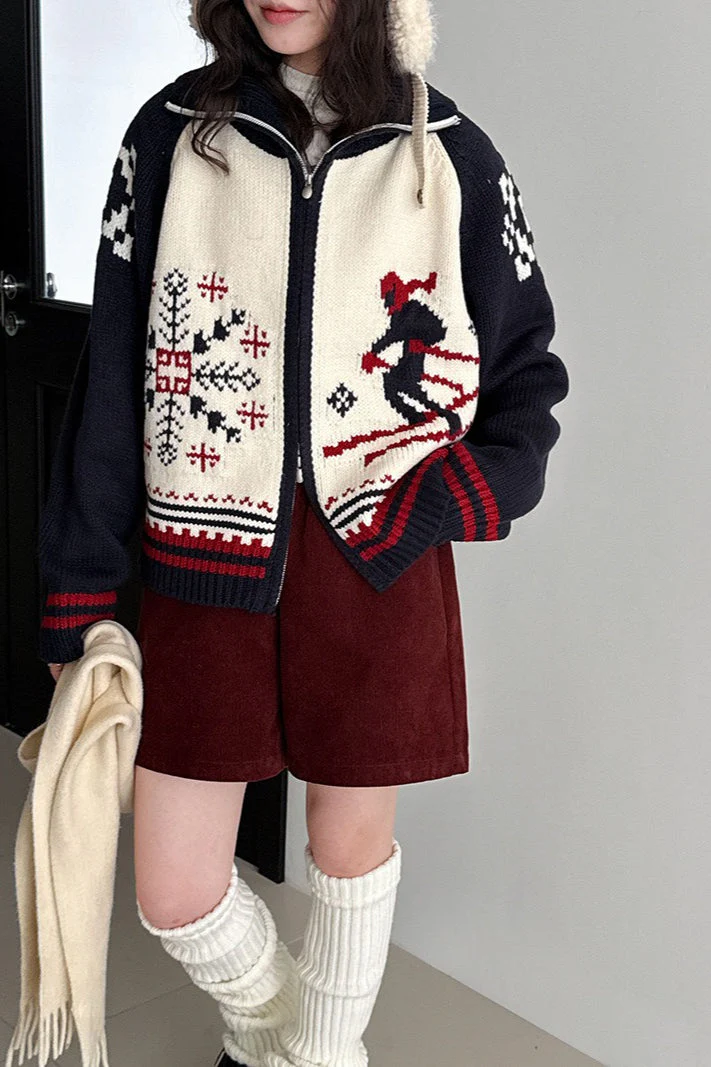 Retro Double Zip Cardigan - Image 6