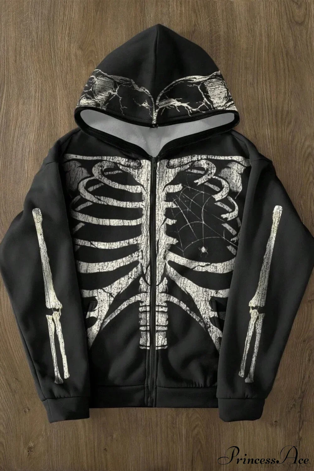 Retro Harajuku Skull Print Hoodie