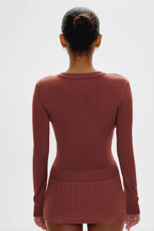 Retro Lazy-Style Versatile Crew-Neck Long-Sleeve Knit Cardigan - Image 2