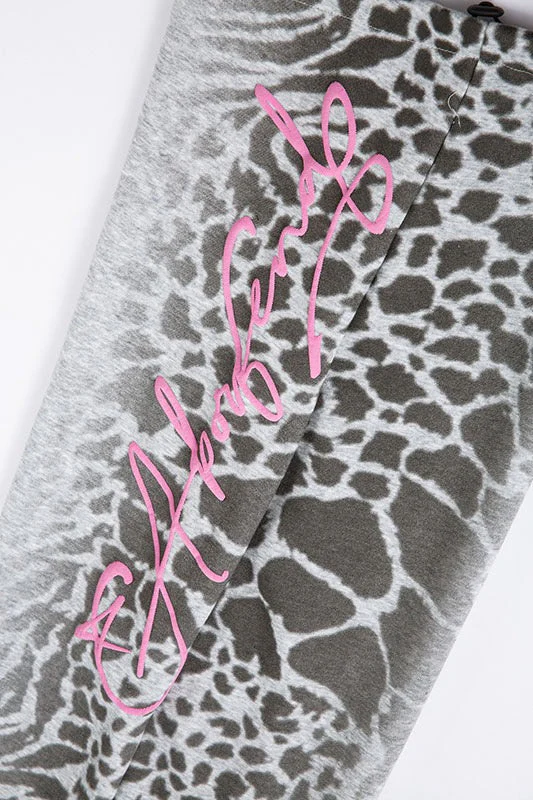 Retro Leopard Letter Embroidered Loose Pants - Image 5