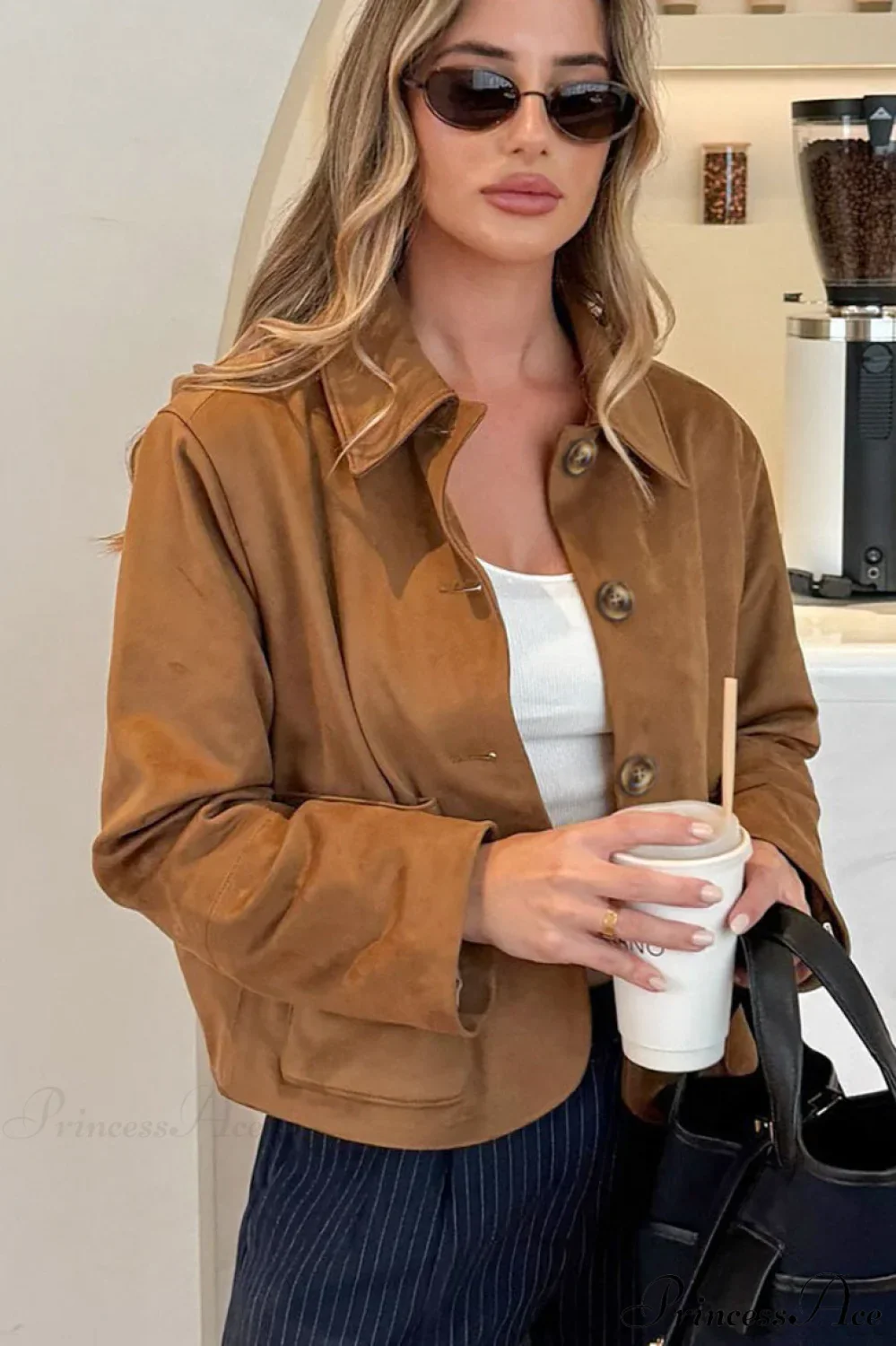 Retro Old Money Suede Coat - Image 2