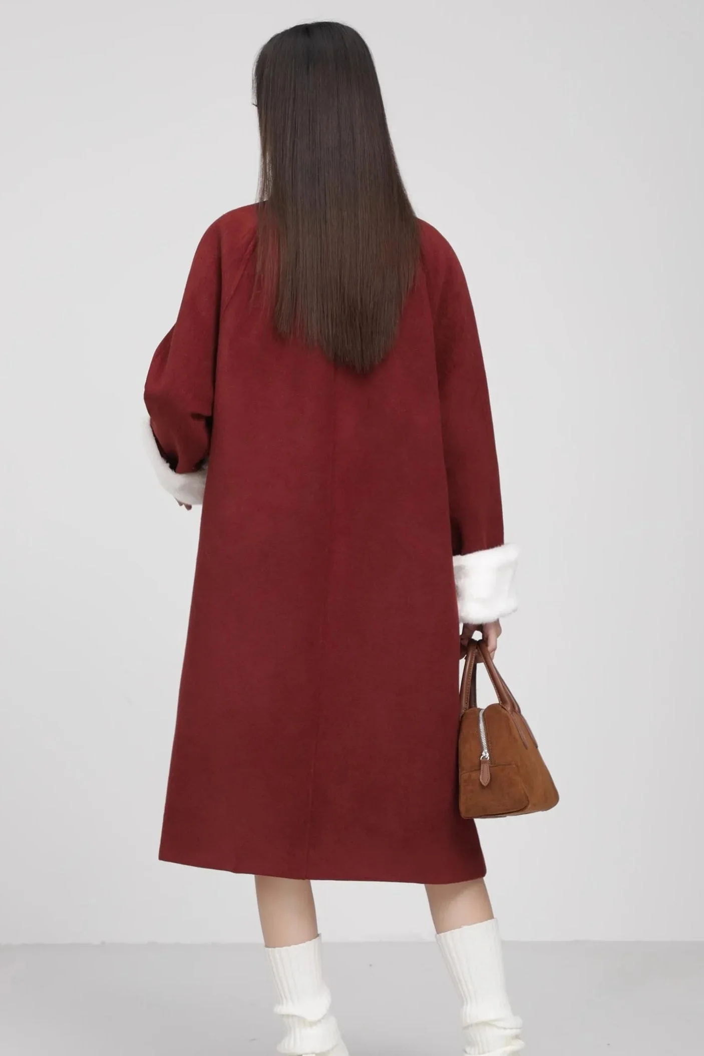 Retro Patchwork Horn Button Overcoat - Image 5