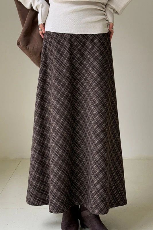 Retro Plaid High-Waist Skirt - Image 2