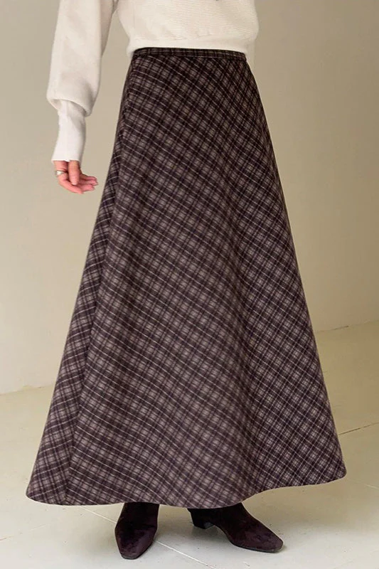 Retro Plaid High-Waist Skirt - Image 3