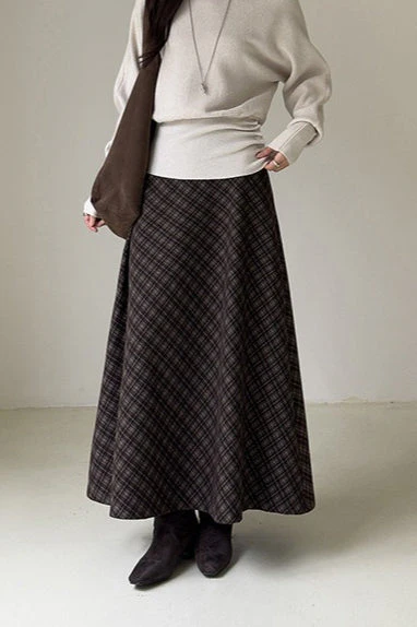 Retro Plaid High-Waist Skirt - Image 5