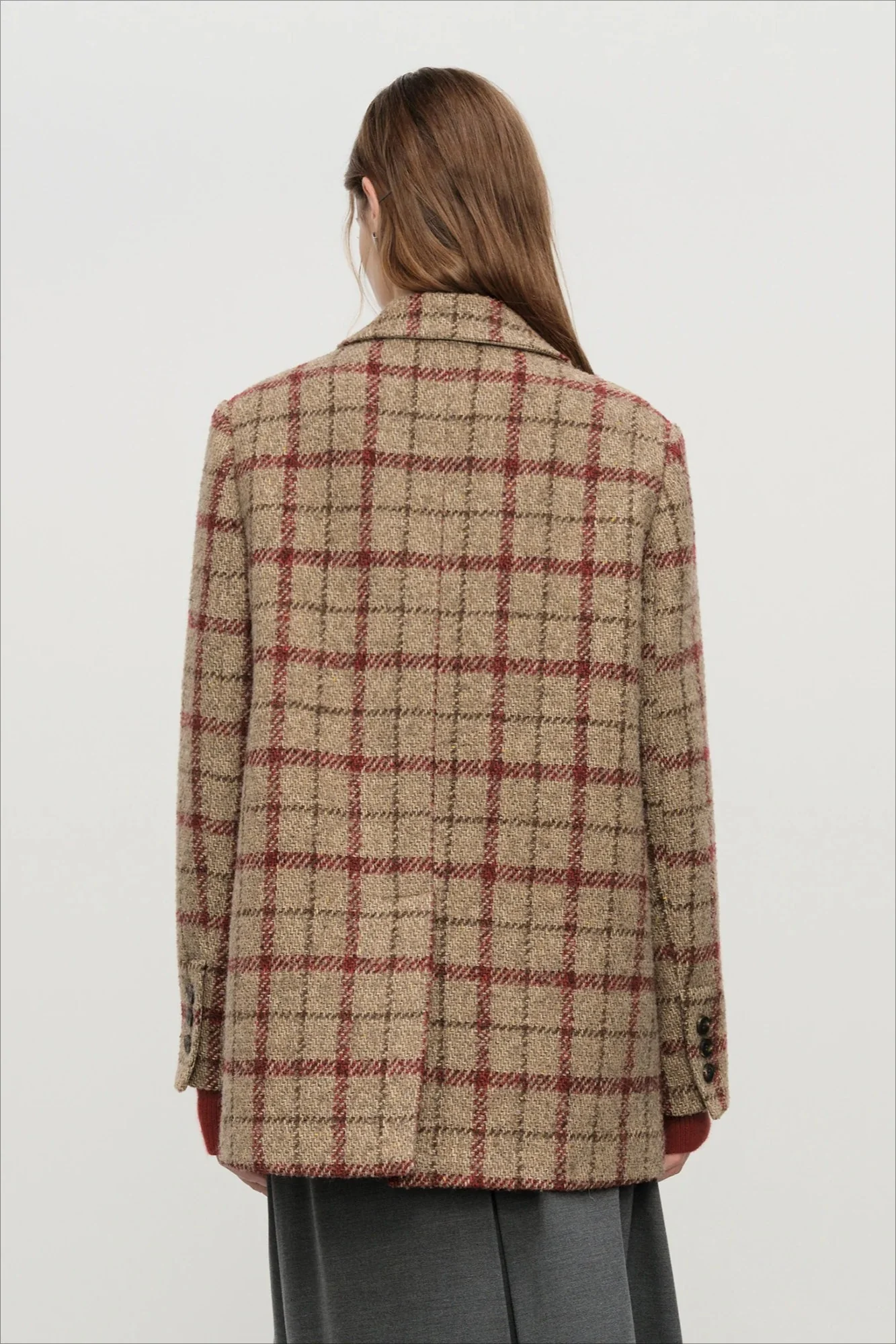 Retro Plaid Short Blazer Blazer - Image 4