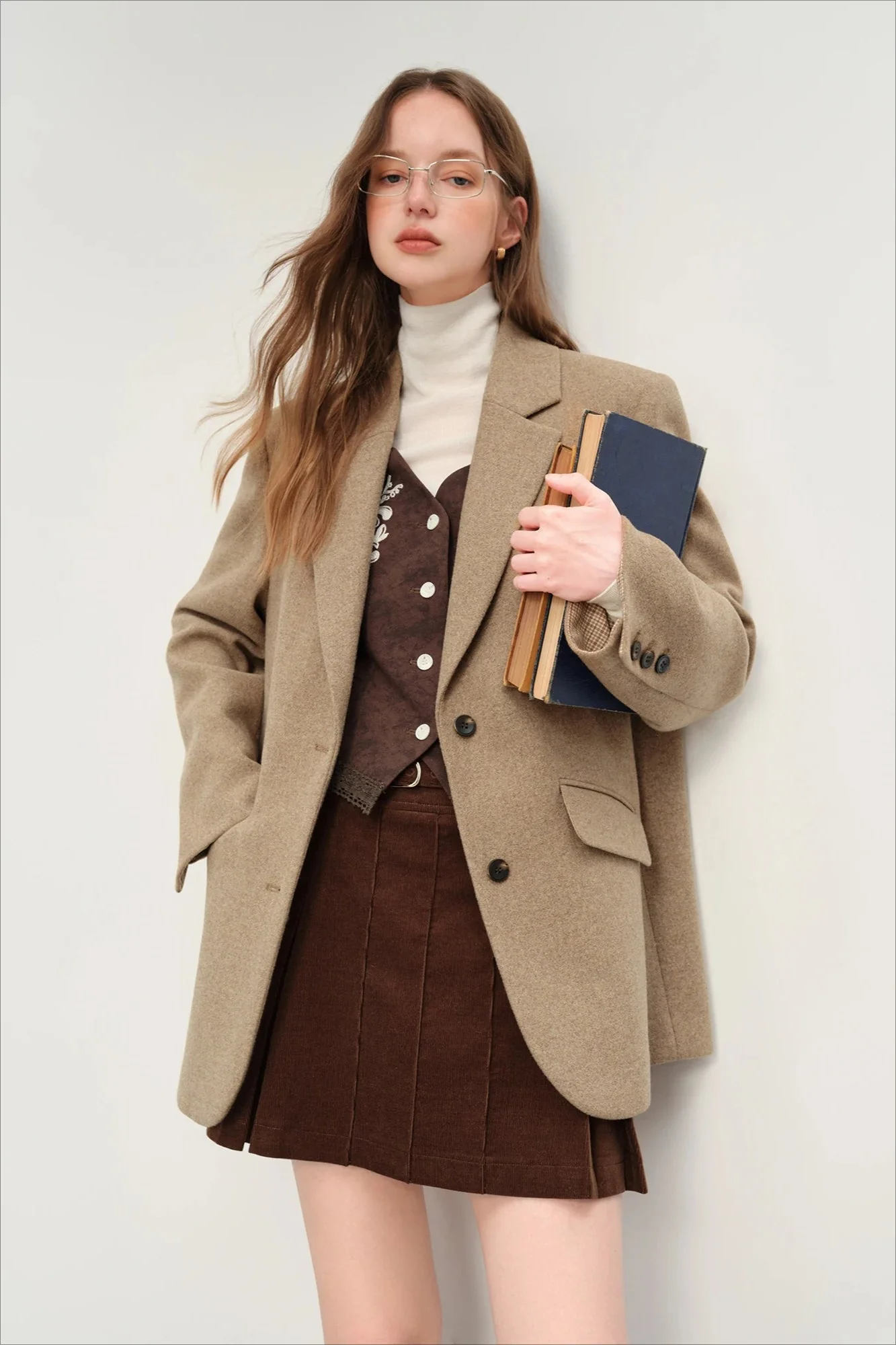 Retro Plaid Short Blazer Blazer - Image 5