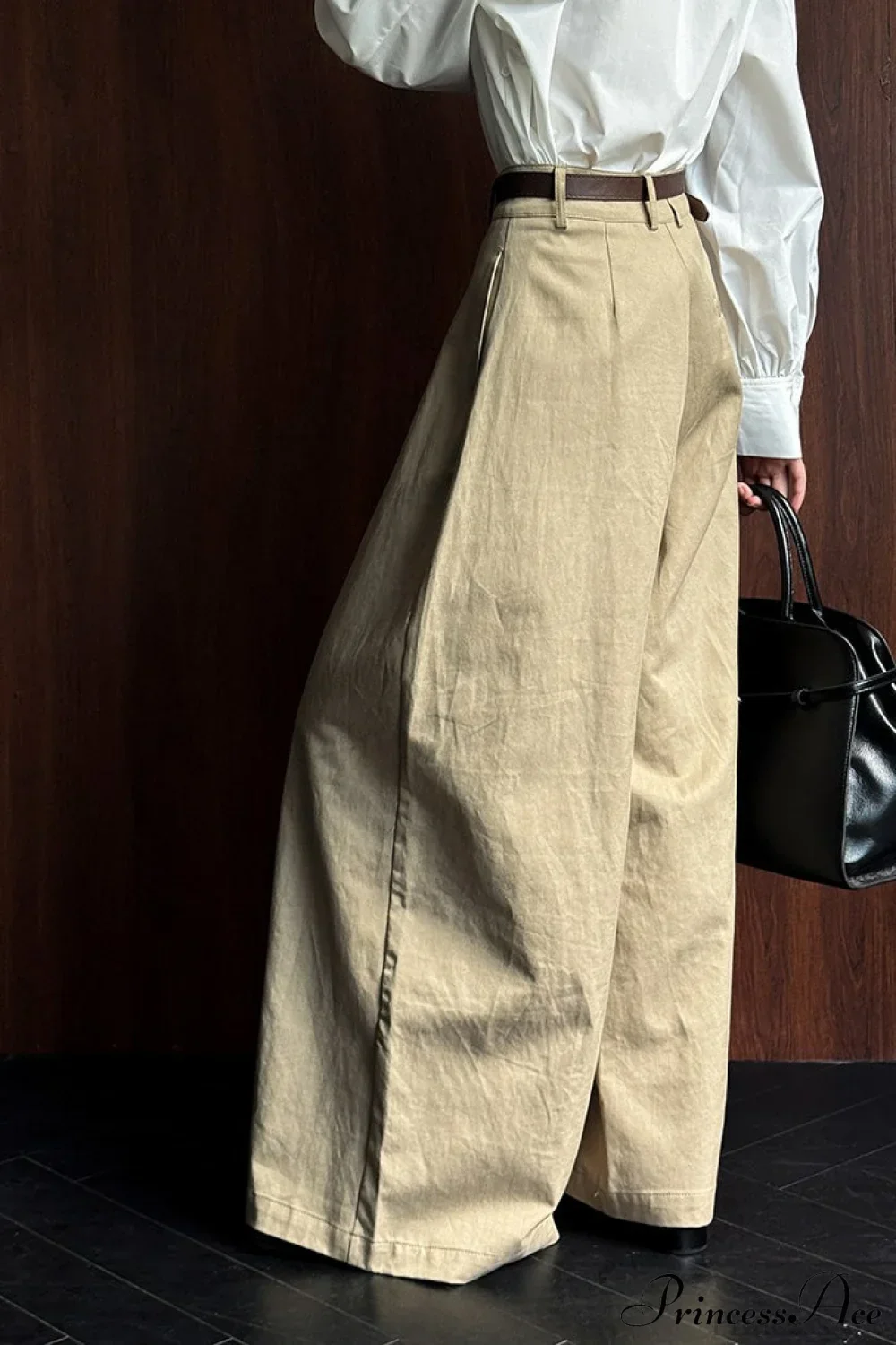 Retro Relaxed High-Waisted Wide-Leg Pants - Image 2