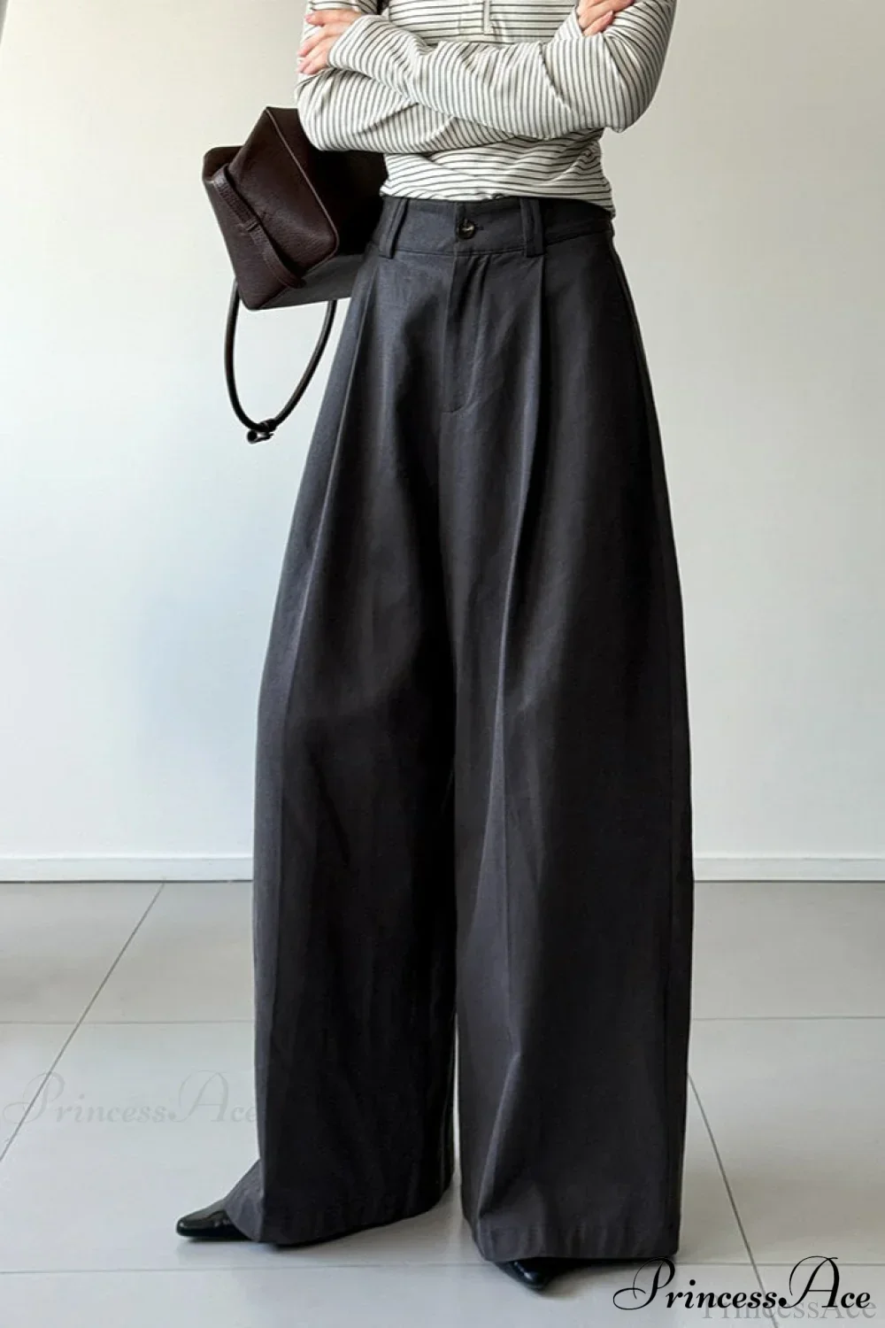 Retro Relaxed High-Waisted Wide-Leg Pants - Image 3